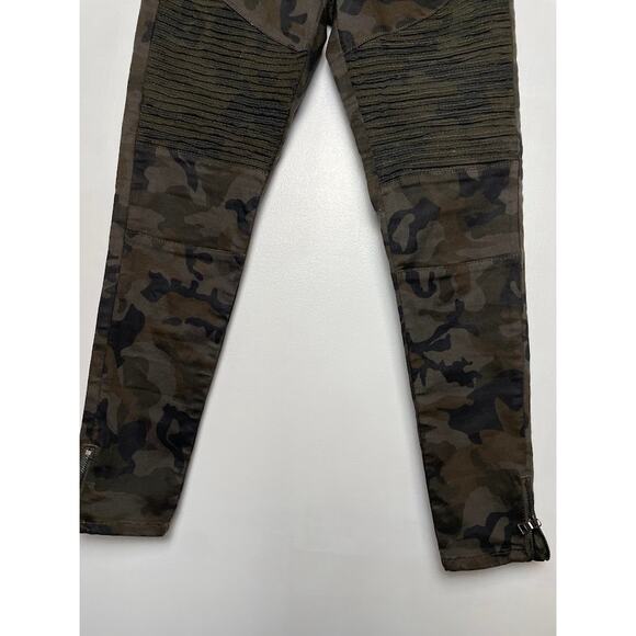Camouflaged High Waist Pants Ladies Size 3 Skinny Leg Camo Textured Ankle Zip - Picture 3 of 12